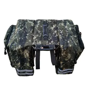 Large Capacity Bicycle Double Rack Rear Carrier Bag Cycling Travel Waterproof Saddle Bag For Bike