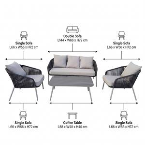 Ensemble de meubles de salon de jardin résistant aux intempéries, tendance, pour terrasse et bord de piscine, avec table centrale en verre - Product Image 2