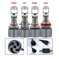 Phare LED automobile A80 Mini avec lentille œil de poisson, lumière blanche haute luminosité, anti-éblouissement, 12V 24V, universel, pour modification de voiture