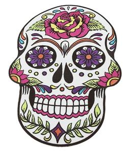 꽃 눈 패치와 DIY 미소 죽음의 유령의 날 사랑 절대 죽지 않습니다 로커빌리 레이디 라이더 히피 펑크 문신 패치 - Product Image 1