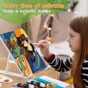 Ensemble de couleurs artistiques pour débutants, 45 pièces, peinture acrylique, brosse en nylon, palette de <span class=keywords><strong>chevalet</strong></span> en aluminium, boîte colorée, <span class=keywords><strong>kit</strong></span> cadeau - Product Image 6