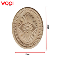 Apliques de roseta tallada en madera decorativa WOQI, onlays circulares para muebles y adornos de madera para colgar en la pared para decoración del hogar