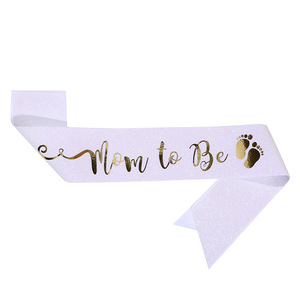 Banda <span class=keywords><strong>de</strong></span> Satén con Letras Doradas Brillantes para Futura Mamá, Decoración para Baby Shower, Artículos para Fiesta <span class=keywords><strong>de</strong></span> Revelación <span class=keywords><strong>de</strong></span> Género - Product Image 4