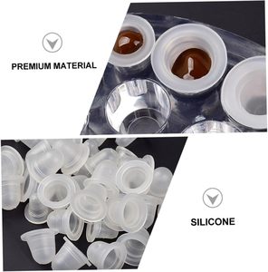 Silicone Tattoo Ink Cups Semi Permanent <b>Makeup</b> Pigment Caps Microblading Ink Cup <b>Holders</b> - Product Image 5