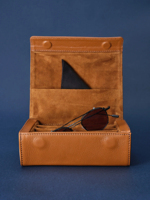 Étui à lunettes de soleil en daim pour voyage, boîte de rangement anti-poussière, emballage en cuir personnalisé avec logo, étui à lunettes de soleil avec aimant