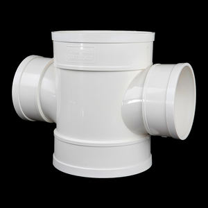 מחיר הסיטונאי פלסטיק upvc ציפוי פלסטיק לבן 4 דרך טי pvc אביזרי ניקוז - Product Image 2