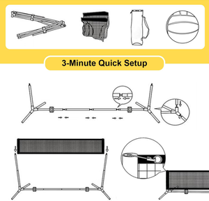 Ensemble <span class=keywords><strong>de</strong></span> <span class=keywords><strong>filet</strong></span> <span class=keywords><strong>de</strong></span> badminton portable pour intérieur et extérieur avec sac <span class=keywords><strong>de</strong></span> transport, hauteur réglable, <span class=keywords><strong>filet</strong></span> multisports pour pickleball, tennis, <span class=keywords><strong>volley</strong></span>-ball - Product Image 4