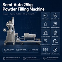 Machine de remplissage et d'emballage verticale semi-automatique à vis sans fin pour poudres (protéines, épices, détergents)