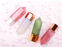 Rouleau de pierres précieuses de massage du visage, poudre de cristal, colonne d'énergie du visage, colonne de grattage, bouteille d'huile essentielle de fluorite 10ml