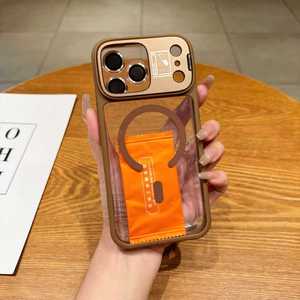 Funda Magnética Metálica de TPU+PC Naranja 2026 a la Moda, Antigolpes y Anticaída para iPhone 17, 17 Pro, 17 Air, 17 Pro Max - Product Image 4