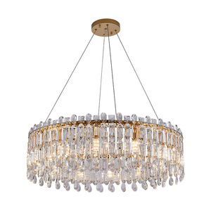 Luxury Modern Round Crystal Classic Wedding Villa <strong>Dining</strong> Led Chandelier <strong>Light</strong> for Livingroom Hotel Bedroom Pendant Lamp - Product Image 2
