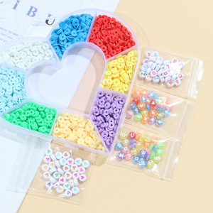 Polymer Clay <b>Letter</b> Bead Heart <b>Box</b> 6mm DIY Jewelry Accessories For Children Educational Toy - Product Image 2