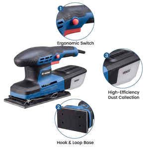 HERZO Power Tools 1/3 ''260W <span class=keywords><strong>Ponceuse</strong></span> à bande électrique filaire 220V Vitesse variable - Product Image 2