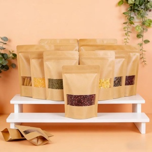 Bolsa de Papel Kraft Personalizada, Bolsa con Cierre y Ventana, para Alimentos, Polvo de Nueces, Té, Fideos de Arroz, Bolsa de Empaque para Alimentos de Varias Capacidades - Product Image 3