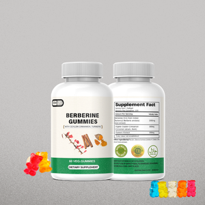Gummies à la berbérine personnalisées en marque privée OEM, cannelle de Ceylan biologique, curcuma naturel, 60 unités, durée de conservation de 24 mois, compléments alimentaires - Product Image 1