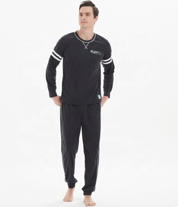 Pyjama 100% coton pour hommes, vêtement de nuit, haute qualité, vente en gros, d'usine, pour la maison, 2 pièces - Product Image 1