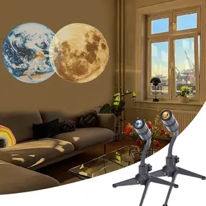 Lámpara de Luna giratoria 2 en 1 con soporte, proyección de tierra, USB, Planeta Tierra, mesa de proyección con soporte, 360, precio de fábrica