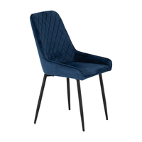 Chaise de salle à manger nordique élégante à dossier haut avec pieds en métal chaise de salle à manger en velours rembourré pour meubles de salon à la maison