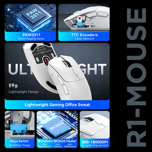 Attack Shark R1 <span class=keywords><strong>Gamer</strong></span> Rgb Usb inalámbrico óptico ergonómico accesorios de computadora Pc inalámbrico PAW3311 ratón para juegos - Product Image 2