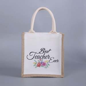 Bolsa de Yute Laminada de Lujo para Regalos, Personalizada al por Mayor, de Tamaño Estándar, Ecológica, Orgánica, Natural, para Recuerdos de Boda - Product Image 5