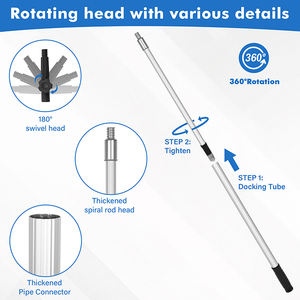 3 segmentli büküm kilidi hafif rotasyon alüminyum teleskopik çubuk - Product Image 2