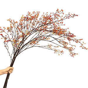 Bouquet décoratif de branches de baies artificielles pour la décoration de bureau, décoration de la maison, fleurs artificielles en plastique, plantes artificielles - Product Image 5