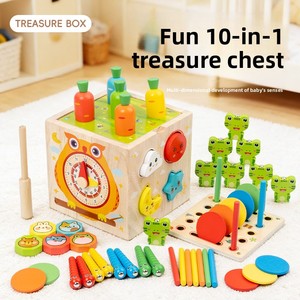 กล่องไม้มัลติฟังก์ชั่นหลากสีสำหรับขายส่ง ของเล่นไม้เสริมพัฒนาการแบบมอนเตสซอรี่ ของเล่นตกปลาไม้สำหรับเด็กมาใหม่ - Product Image 3