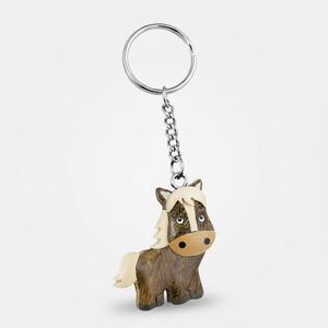 Portachiavi in legno a forma di cavallo, mini ciondolo a forma di animale, regalo per bambini e adulti - Product Image 2