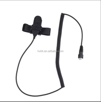 Headset Helm Sepeda Motor Full Face 2 Pin Walkie Talkie Earpiece Tersembunyi Mikrofon Ptt Interkom Komunikasi untuk Icom F3/VERTEX VX-310