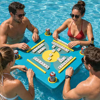 Table de Mahjong flottante personnalisée en EVA pour jeux aquatiques en lacs/rivières, 4 personnes, pliable, écologique, jeu de loisirs en plein air