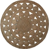 Tapis de sol tissé en jute de style ethnique nordique, protection pour table basse, tapis en fibres naturelles pour maison d'hôtes et salon