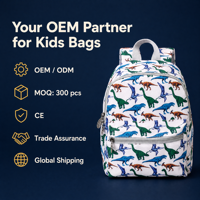 Sac à dos scolaire pour garçons avec imprimé dinosaure, sac à dos pour enfants, logo personnalisé, OEM, vente en gros, sac à dos pour enfants