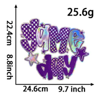 Patchs thermocollants en chenille à sequins et appliques brodées effet serviette pour la tenue de jour de match sportif et le DIY