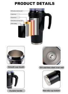 Gobelet isotherme en acier inoxydable de 40 oz avec poignée et paille, tasse de voyage anti-fuite pour boissons chaudes et froides, tasse à café réutilisable - Product Image 6