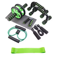 Kit de Roue Abdominale 6-en-1 en Gros, Équipement d'Entraînement à Domicile Très Vendu, Ensemble de Musculation Abdominale pour Femmes avec Barre de Poussée