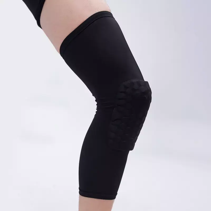 Wholesale basketball anti-slip honeycomb knee pads 7mm leg knee compression pads sleeve