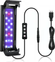 Lampe LED pour aquarium à clipser, ultra-fine en alliage d'aluminium, pour la croissance des plantes aquatiques, avec minuterie et température de couleur réglable