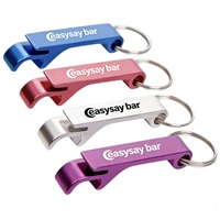 Porte-clés décapsuleur personnalisé en métal inoxydable pour canettes de bière, avec logo sur mesure