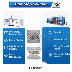 Machine d'occasion entièrement automatique à grande vitesse pour la fabrication de barquettes alimentaires, de barquettes à œufs en plastique et de boîtes à repas rapides par thermoformage plastique - Product Image 3