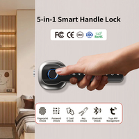 Cerradura Inteligente Ttlock para Exteriores, Impermeable, Negra, Compatible con Tuya, para Puerta de Aluminio, Acero, Latón, Acero Inoxidable y Madera, con Almacenamiento de Datos en la Nube
