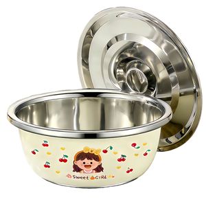 ชามสแตนเลสพร้อมฝาปิด เกรดอาหาร 304 สำหรับเก็บอาหารในครัว ซุป และเครื่องปรุงรส ใช้กับเครื่องล้างจานได้ - Product Image 1