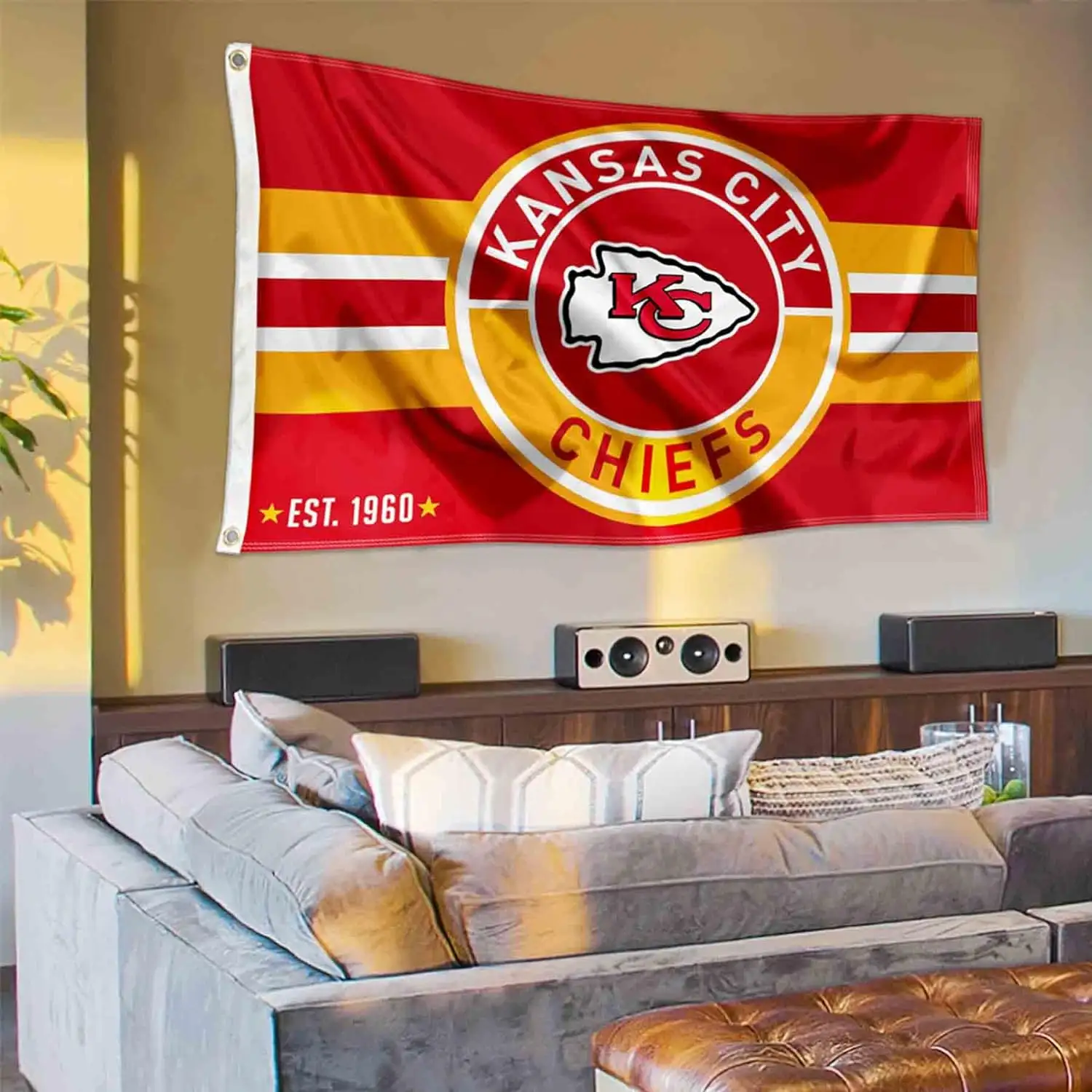 NFL kc chiefs Kansas City Chiefs Flag 3x5 ft 100% Polyester Utilisé dans les drapeaux personnalisés du Super Bowl Kansas City kc Chiefs