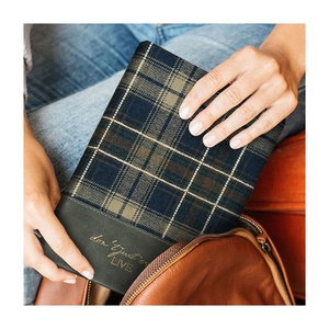 New arrivals Plaid vải PU da lưu ý cuốn sách A6 <span class=keywords><strong>A4</strong></span> A5 xách tay bằng văn bản Tạp Chí tùy chỉnh in ấn logo bìa cứng vải máy tính xách tay - Product Image 1