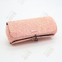 Pochette à pinceaux de maquillage à paillettes, multi-compartiments, fermeture éclair, étui de rangement portable pour outils de beauté, logo personnalisé