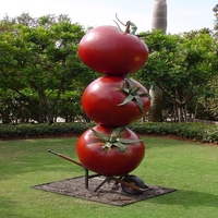 Op maat gemaakte fabriek, op maat ontworpen glasvezel oranje fruitensculptuur, buiten decoratie voor de tuin
