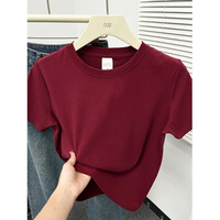 Zuidoost-Aziatische grensoverschrijdende lente-zomer plus-size loszittende casual stijlvolle T-shirt met ronde hals en normale schouderlijn