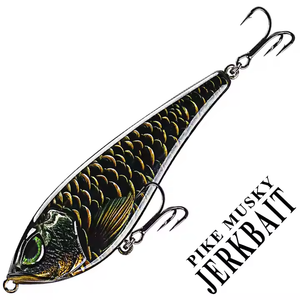 OEM 40.5g <span class=keywords><strong>Pike</strong></span> <span class=keywords><strong>Jerkbait</strong></span> 13cm Leurre dur ABS de plongée profonde avec yeux 3D et boules de hochet en acier Action de naufrage pour brochet et carpe - Product Image 6