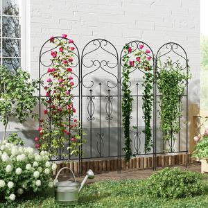 Vinyle plastique enduit pelouse jardin vigne <span class=keywords><strong>plante</strong></span> acier treillis panneau plantes grimpantes croissance soutien cour parc couleur noire - Product Image 1