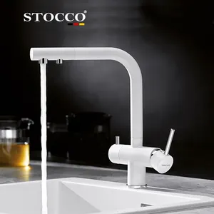Black/Chrome Kitchen Purified Faucet Pull Out Dual Handle Water Filter Tap 2/3 Way Hot Cold Mixer Sink Crane Kitchen Sink Tap