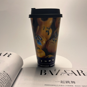 Bán buôn dùng một lần PP đơn tường 500ml nước trái cây ly có nắp đậy cho bong bóng trà & cà phê biểu tượng tùy chỉnh - Product Image 3